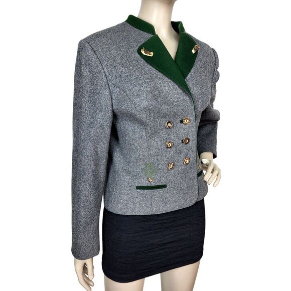 Vintage 60s Trachtenecht Tofana Thalhammer 100% Wool Blazer Antler Buttons NEW - Picture 2 of 14